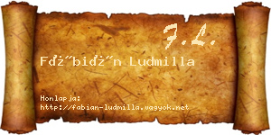 Fábián Ludmilla névjegykártya